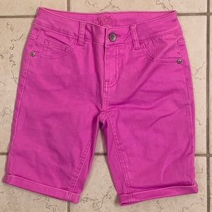 NWOT JUSTICE Pink Denim Cuffed Shorts (Size 12R)